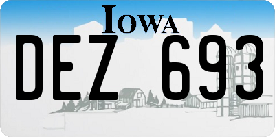 IA license plate DEZ693