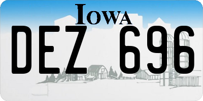 IA license plate DEZ696