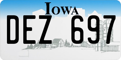 IA license plate DEZ697