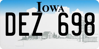 IA license plate DEZ698
