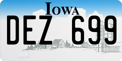 IA license plate DEZ699