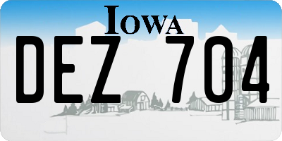 IA license plate DEZ704