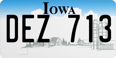 IA license plate DEZ713