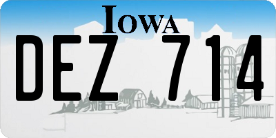 IA license plate DEZ714