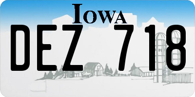 IA license plate DEZ718