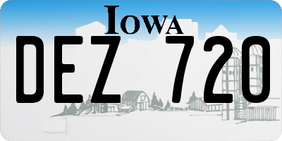 IA license plate DEZ720