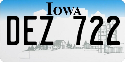 IA license plate DEZ722