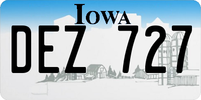 IA license plate DEZ727