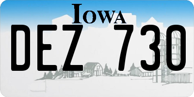 IA license plate DEZ730