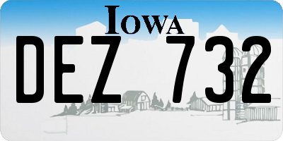 IA license plate DEZ732
