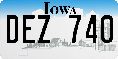 IA license plate DEZ740