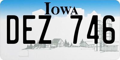 IA license plate DEZ746