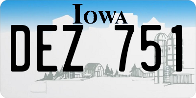 IA license plate DEZ751