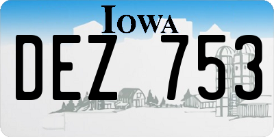 IA license plate DEZ753