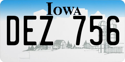 IA license plate DEZ756