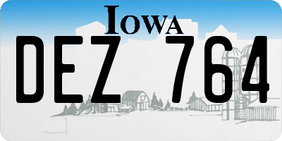 IA license plate DEZ764