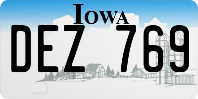 IA license plate DEZ769