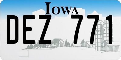 IA license plate DEZ771