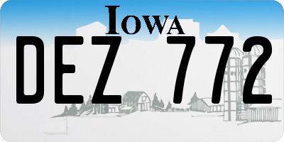 IA license plate DEZ772