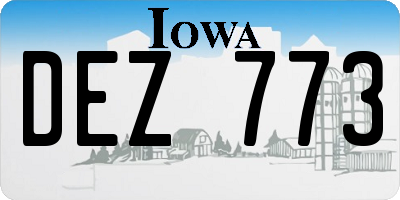 IA license plate DEZ773