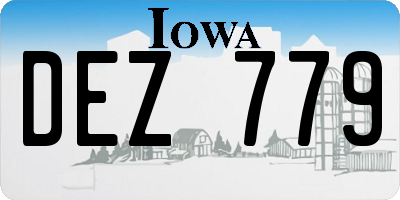 IA license plate DEZ779