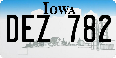 IA license plate DEZ782