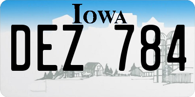 IA license plate DEZ784
