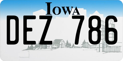 IA license plate DEZ786