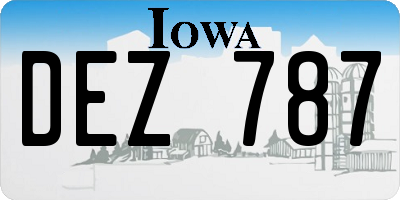 IA license plate DEZ787