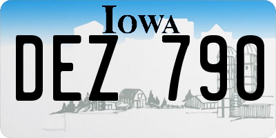 IA license plate DEZ790