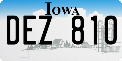 IA license plate DEZ810