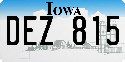 IA license plate DEZ815