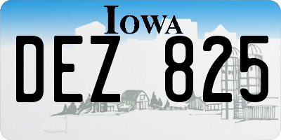 IA license plate DEZ825