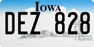 IA license plate DEZ828
