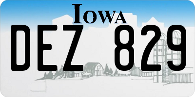 IA license plate DEZ829