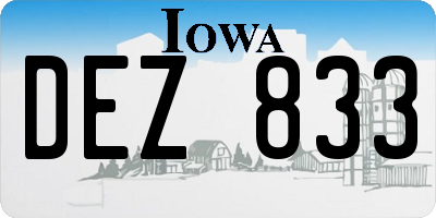 IA license plate DEZ833
