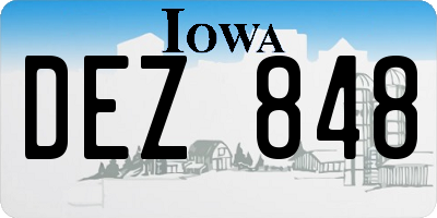IA license plate DEZ848