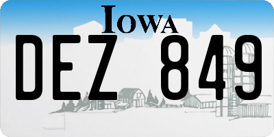 IA license plate DEZ849