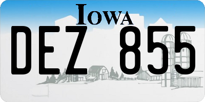 IA license plate DEZ855