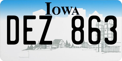 IA license plate DEZ863