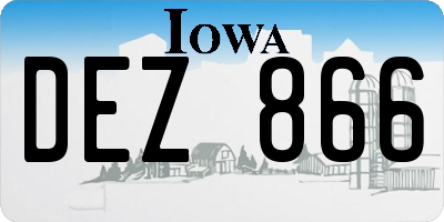 IA license plate DEZ866