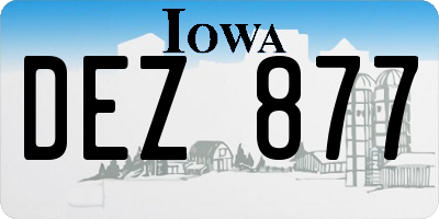 IA license plate DEZ877
