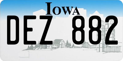 IA license plate DEZ882