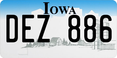 IA license plate DEZ886