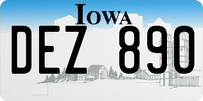 IA license plate DEZ890