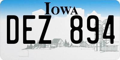 IA license plate DEZ894