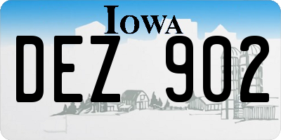 IA license plate DEZ902