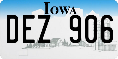 IA license plate DEZ906