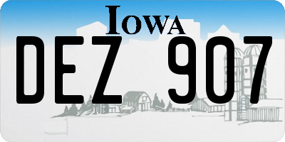 IA license plate DEZ907
