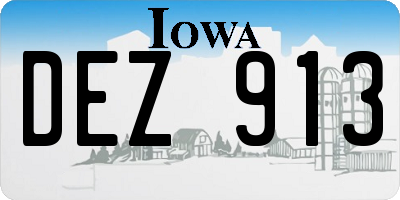 IA license plate DEZ913